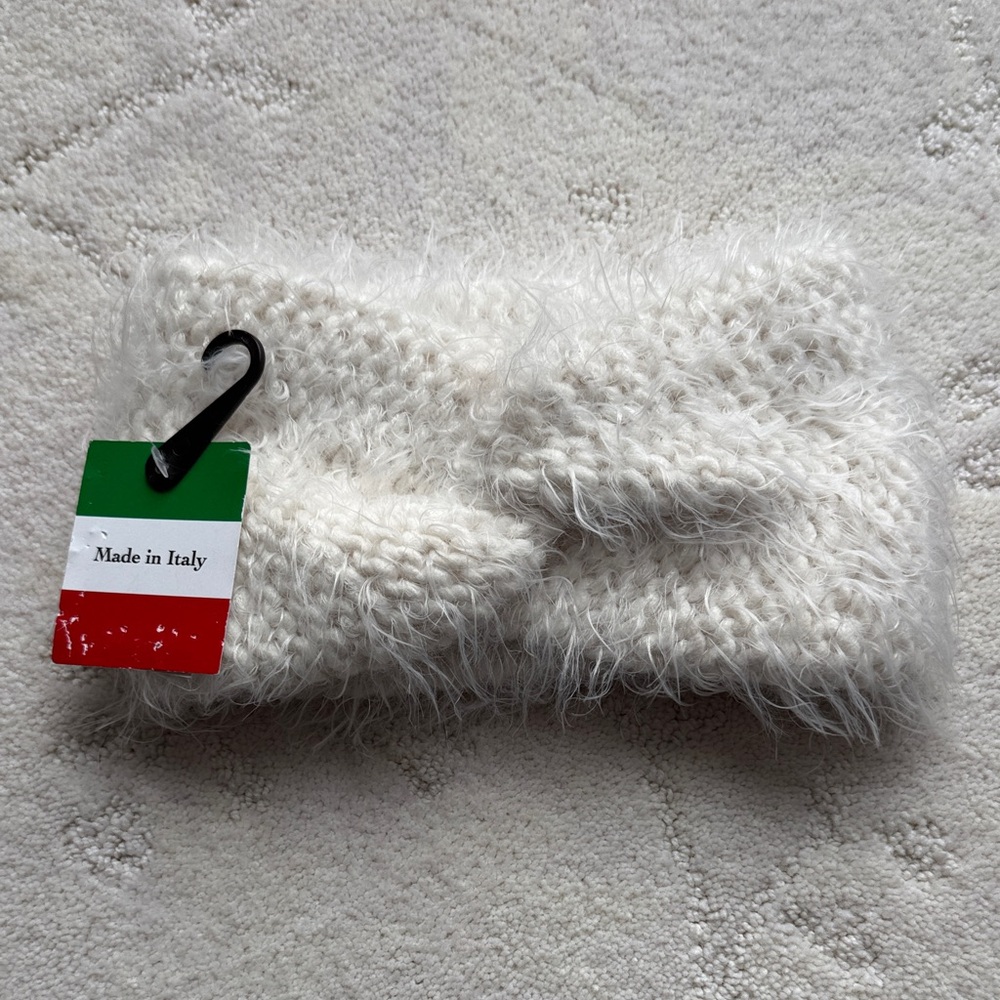 Ladies White Fuzzy Knit Winter Headband, NWT